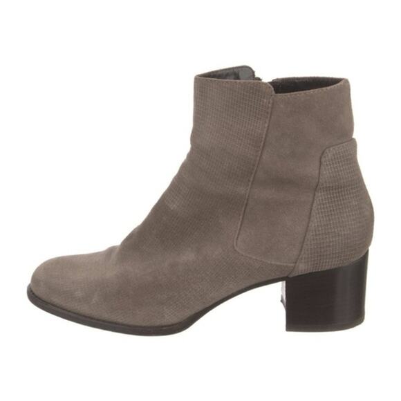 Aquatalia Tisha Taupe Leather Suede Ankle Bootie Size 7.5 Weatherproof Women - Picture 1 of 6